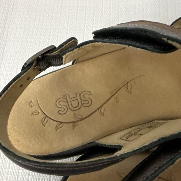 SAS Nudu Sandals Womens Size 8 N Narrow Ankle Strap Bronze Leather Comfort - Picture 5 of 11
